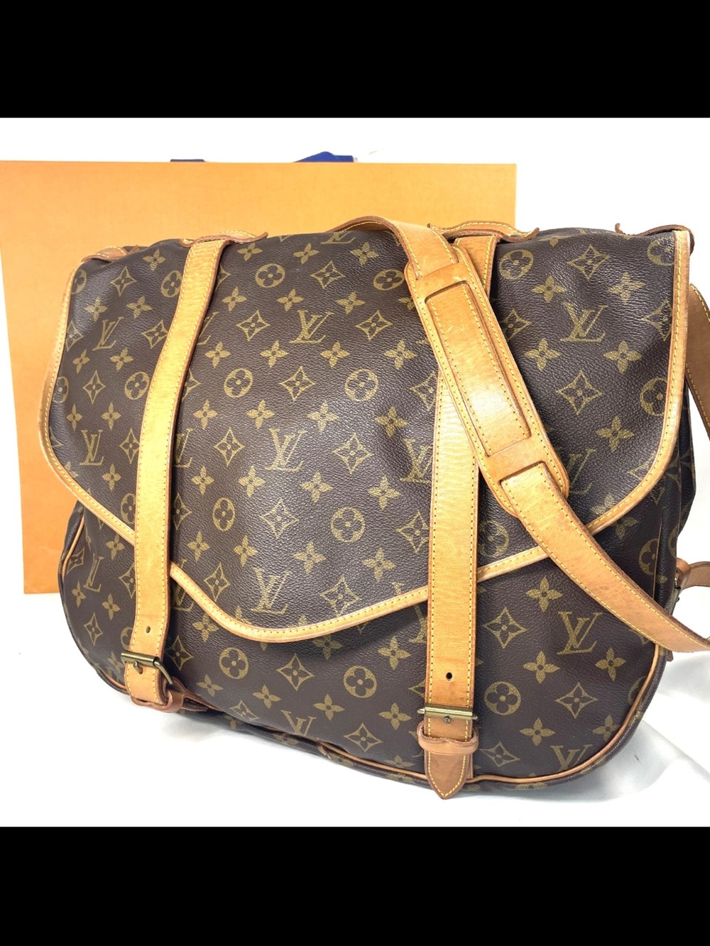 Louis Vuitton Monogram Canvas Messenger Bag in Brown and Tan